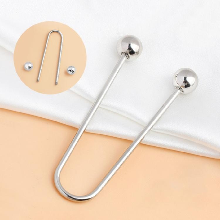 2x Fashionable Metal Spirals Clasps Double Head Brooch for Enhances Dress  Shawl Collar Clothing Fixing Buttons Clip