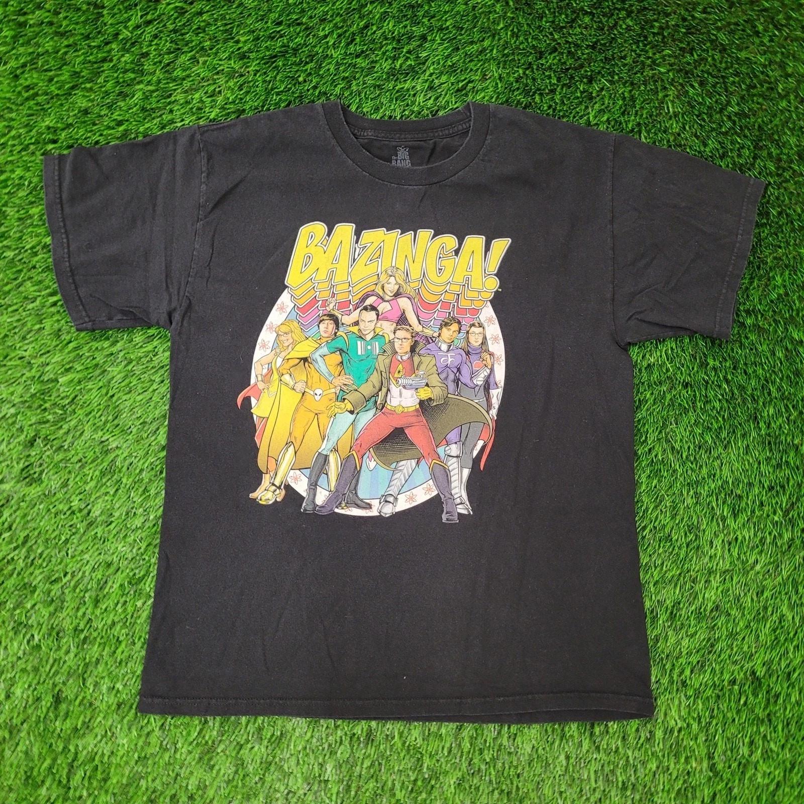 The-Big-Bang Theory Bazinga Comic Shirt M/L 21x26 Crop Black 4XL