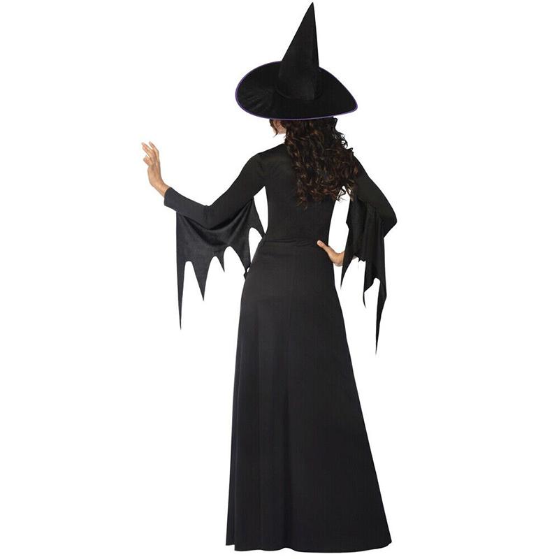 Adult Halloween Ladies Classic Purple Witch Fancy Dress Costume & Hat Accessory