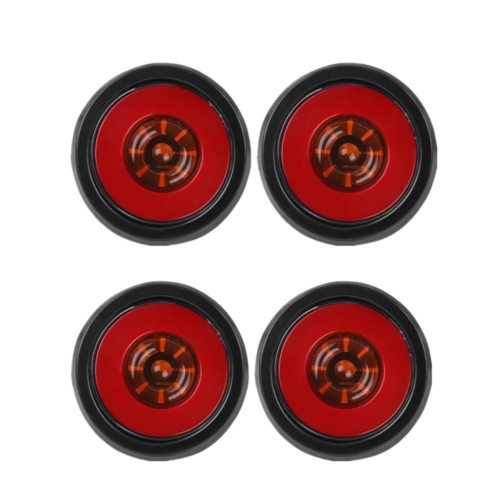 4PCS 4" Round LED Rear Tail Light Truck Stop Turn Tail Reverse Lights Trailer Lorry Van Brake Signal Lamp DRL Running lamp