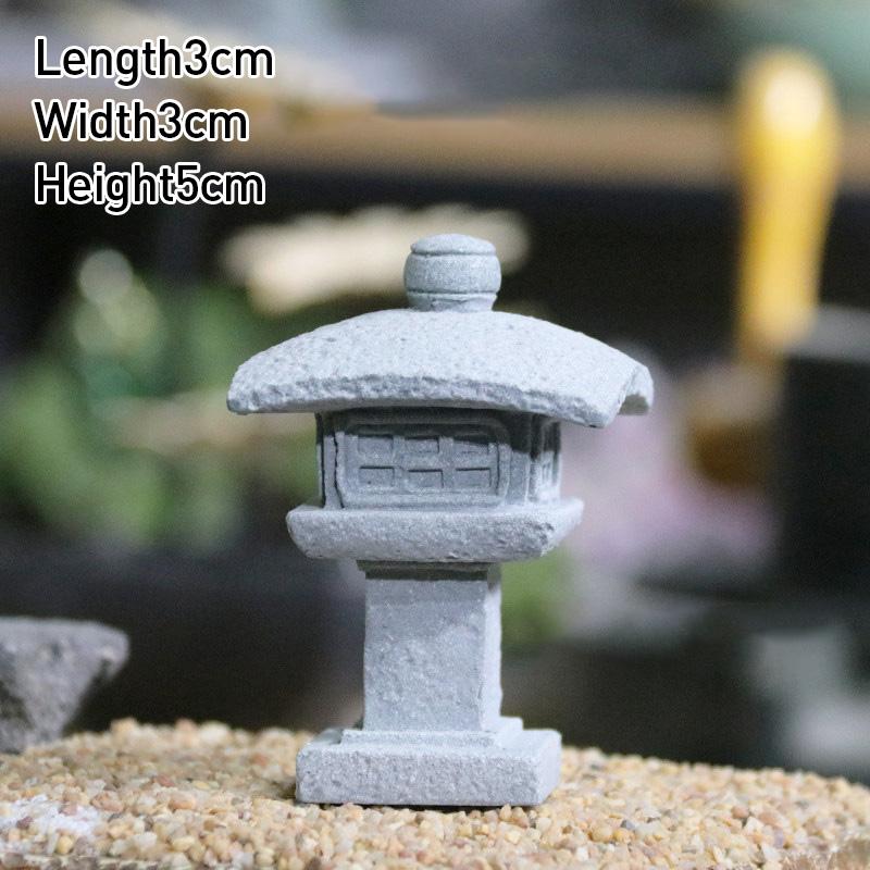 Vintage Zen Miniature Sand Stone Tower Pavilion Ornaments Lantern Figurines Japanese Garden Bonsai Rockery Lanscaping Home Decor