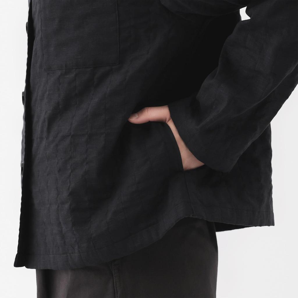 MUJI Women's Kapok Blend Double Gauze Quilted Jacket, Black, Size XL, BD103A5S