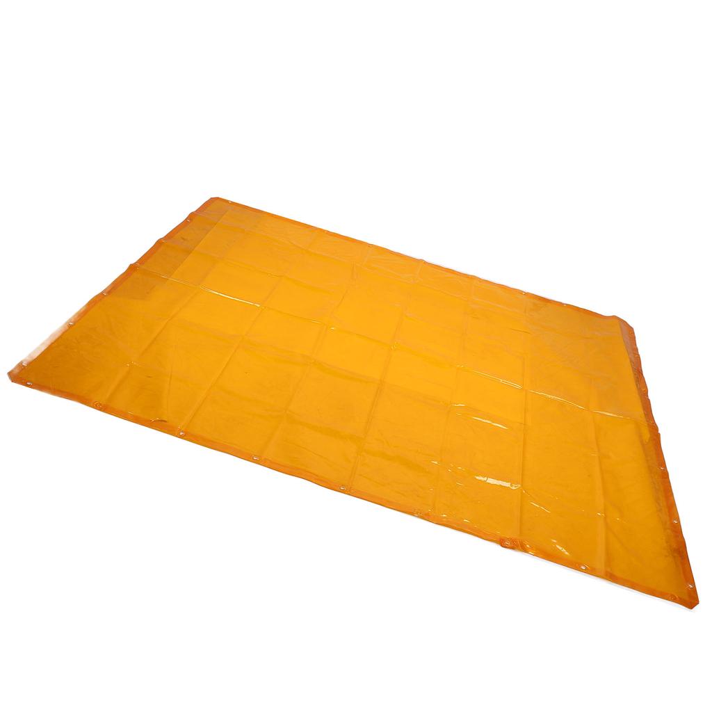 Welding Curtain Screen Frameless with Grommets Flame Retardant PE for Workshop Golden Yellow