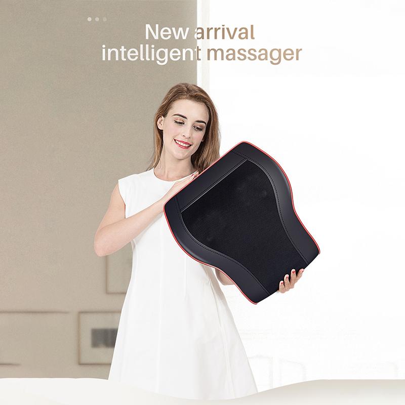 Electric Car Home Neck Massager Cervical Massage Kneading Shiatsu Massage Pillow with Vibration Heating for Neck Back Waist Body Relieve Pain