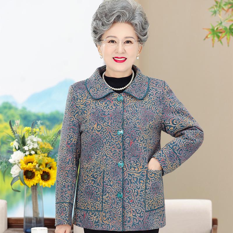 

Осеннее шерстяное пальто для женщин среднего и пожилого возраста - Плюс бархат, Утепленное для бабушки и мамы 60-70 лет 5XL