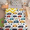 3D Trucks And Cars Bedding Kids Home Duvet Cover Set,Cartoon Trucks Diggers Vehicles Cranes Pattern,Toddler Bedding Set For Boys