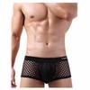 Men's Low-rise Nightwear Sexy Underwear Man Transparent Mesh Boxers Briefs Short