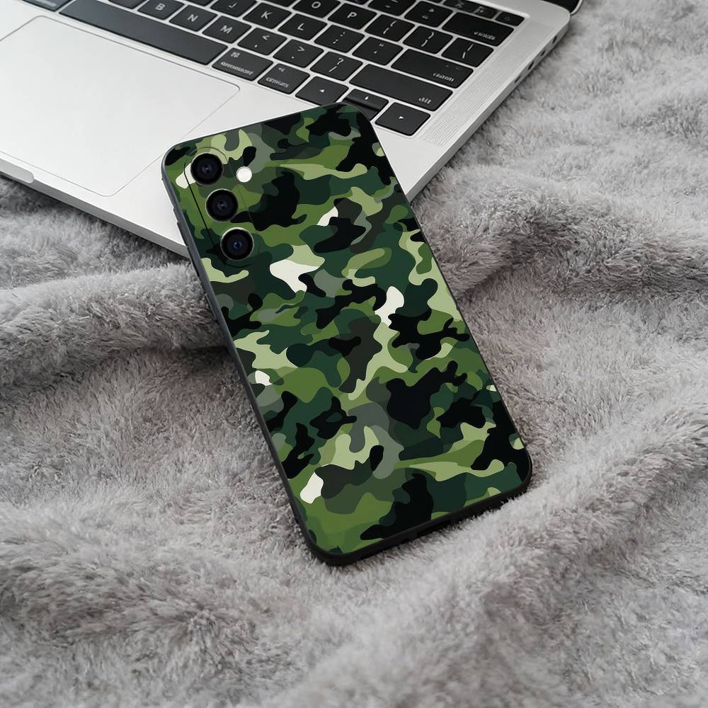 F-Fashion C-Camouflage Pattern Phone Case For Samsung Galaxy A73,A71 A72,A70,A53,A52,A51,Soft Silicone Black Cover