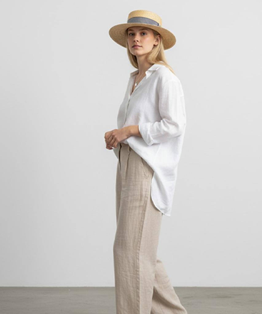 Stripe Line Kangkang Panama Hat