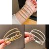 Minimalistisches dreilagiges Armreif-Armband mit Diamant-Inlay aus Kupfer für Damen
