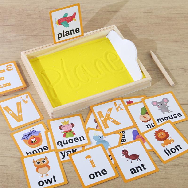 Children's Wooden Sand Painting & Writing Educational Toy: Early Learning Aid for Toddlers