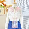 Traditional Chinese Embroidered Flower Cloud Collar with Tassels Polyester Comfortable for Cloth Accessory Cultural Wear