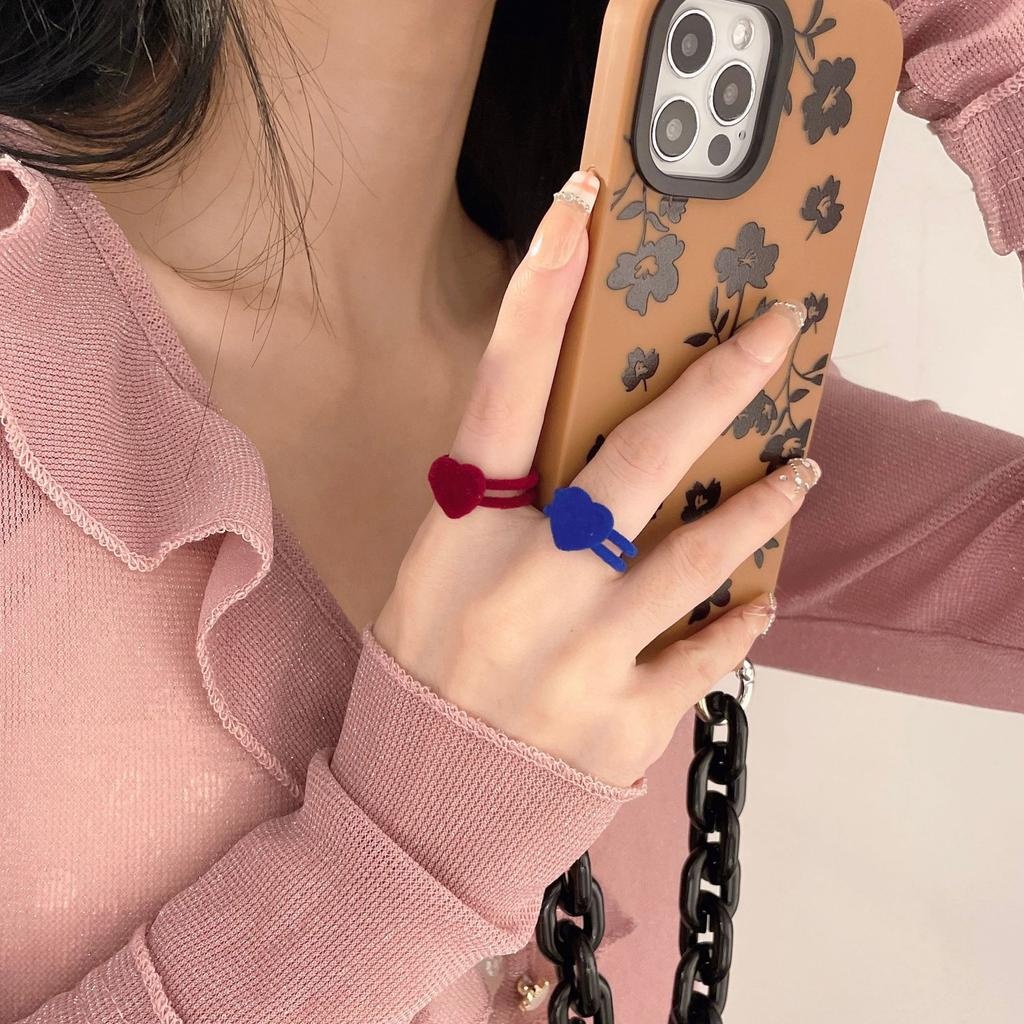 Modischer verstellbarer Retro-Partyschmuck für Damen Beflockter Ring Hase Bär Blume Geschenke