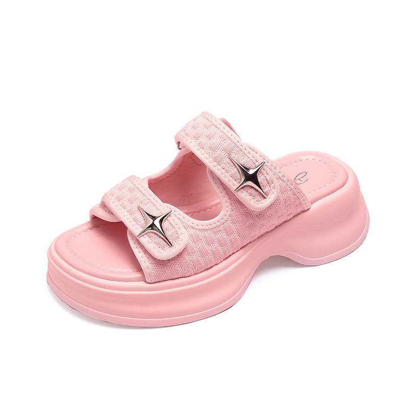 Fashion Luxury Woman Platform Sandals Ladies Elegant Medium Women's Shoes Flats Summer Sandals Women 2025 New Designer Shoes Girls