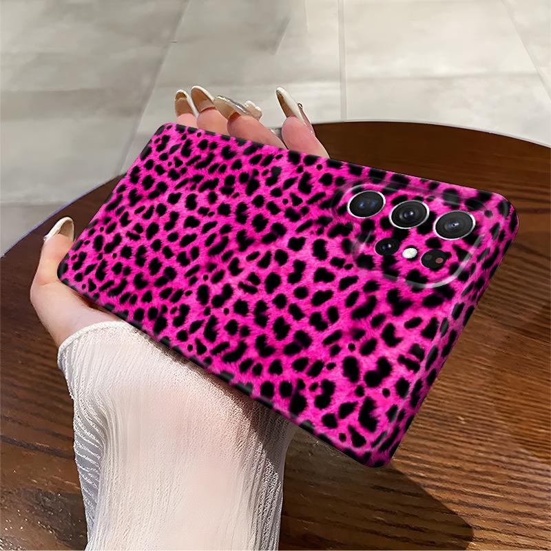 European and American Trends, Cool Rose Red Leopard Print, Samsung S26Ultra Film, Mobile Phone Case S24 + Anti-drop Protective Case, Advanced Sense