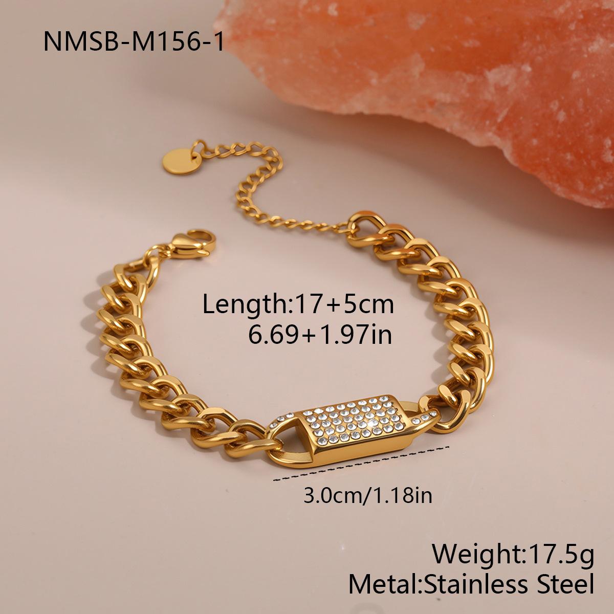 GEMCHIC Women s Hip Hop Rhinestone Bracelet Simple Encrypted Round Chain Street Fashion Simple Versatile European American Style Bracelet Wholesale