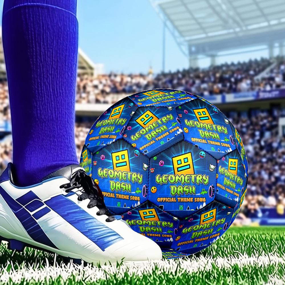 Geometry Dash: Dance To The Beat Soccer Ball Size 5 Soccer Ball, Machine-stitched, Durable, Suitable for Training and Matches Fan Gift