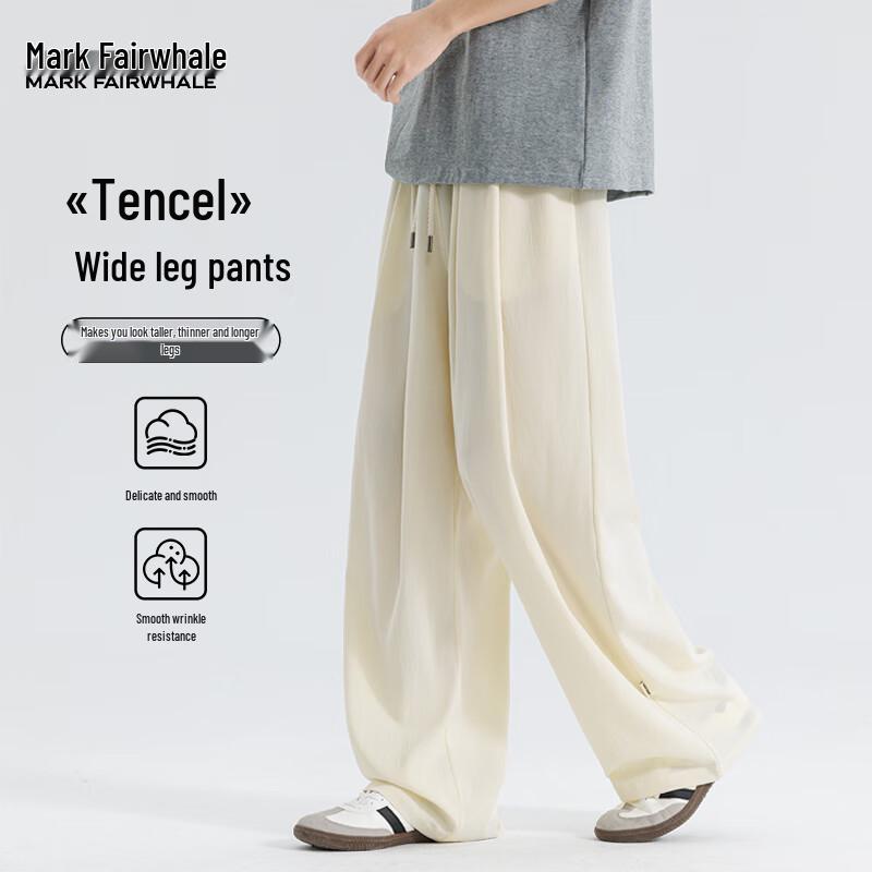

Mark Fairwhale Men s Tencel Blend Loose Straight Casual Trousers 3XL