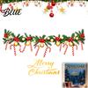 Versatile Home Party Decorations Merry Christmas Window Clings Cute Garland Stickers with Candy Canes Balls Berries Clings Decals for Glass,