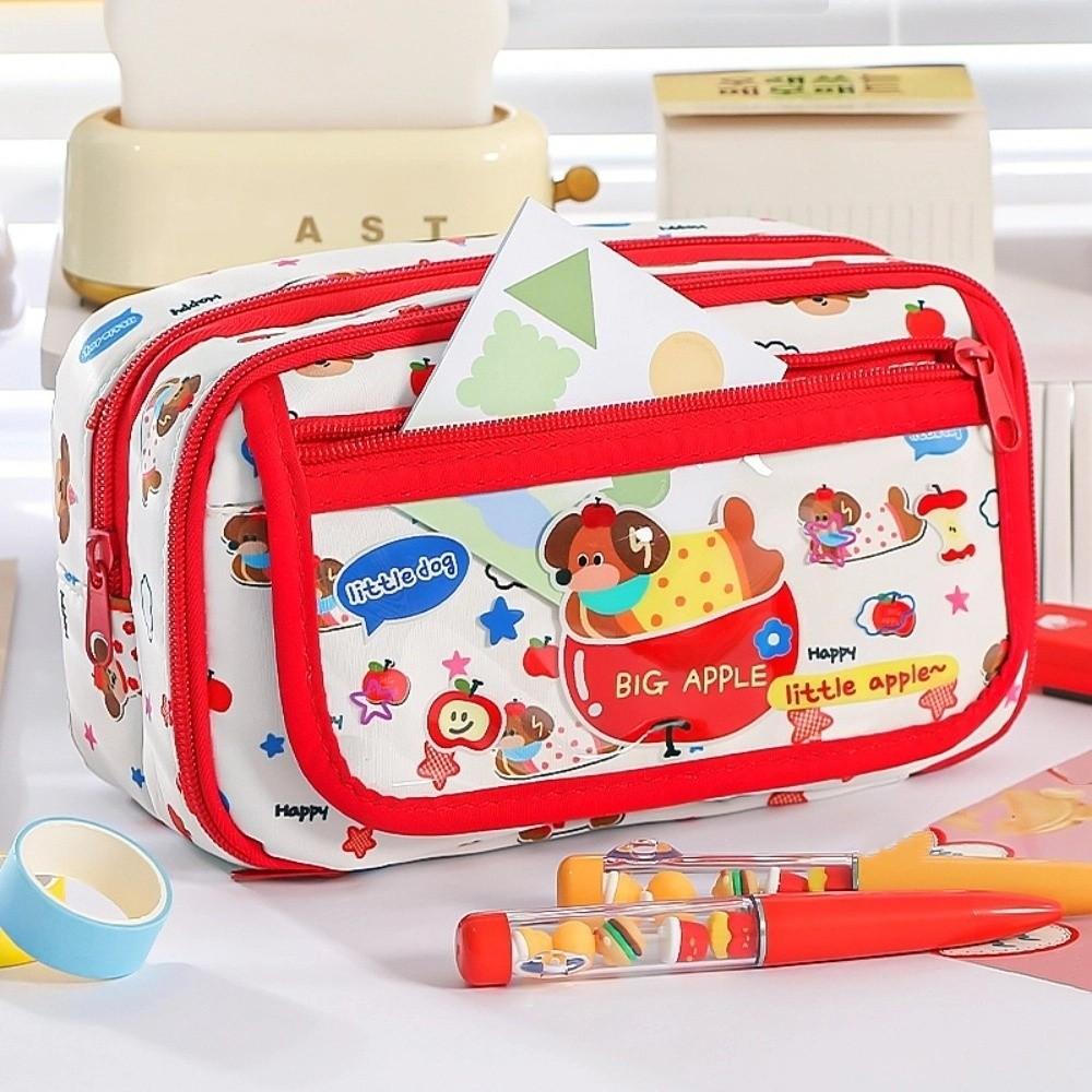 Large Capacity Stationery Storage Bag Fruit Dogs Pen Pencil Case  School Office