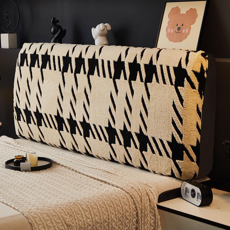 Element Plaid Soft Cotton Velvet Headboard Cushion Cover Set 120*60cm (Fits 110-140cm Headboard)