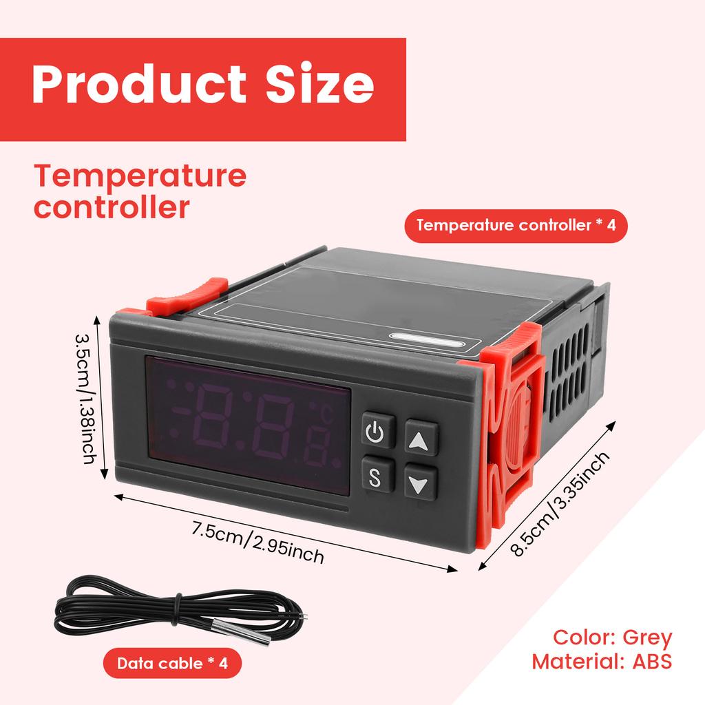 1/4 Stk. Digitaler Temperaturregler Smart Adjustment Inkubatorregler Digitalanzeige Temperaturregler für Brüterei