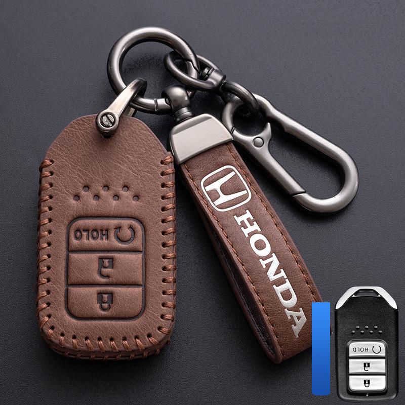 Leather Car Key Remote Cover Full Case Accessories For Honda Civic Accord HR-V CR-V CRV 11th 2022 2023 City Fit Odyssey Jade