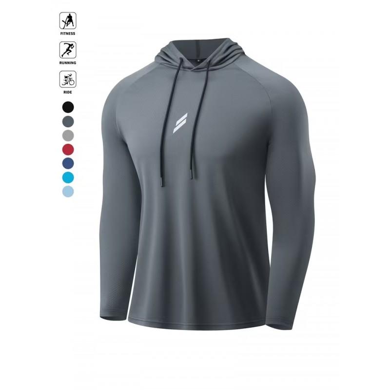 Mens UPF 50 Quick-Dry Hooded Sun Protection Fishing Jacket Outdoor Lightweight