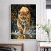 5d DIY Diamond Painting Cross Stitch Animal Leopard Diamond Embroidery Mosaic Full Round Drill Home Decor