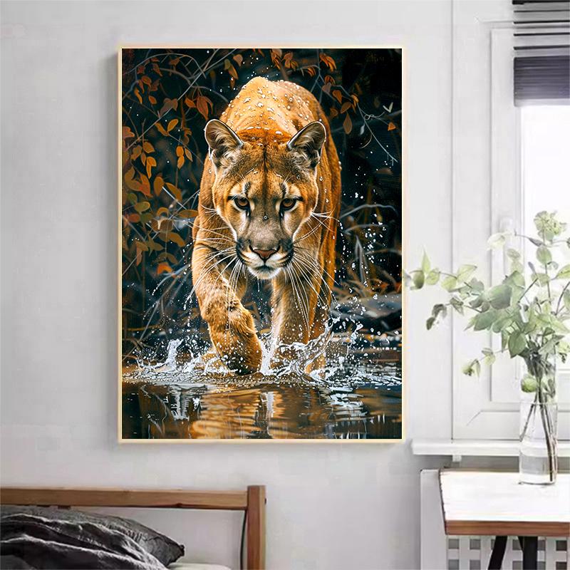 5d DIY Diamond Painting Cross Stitch Animal Leopard Diamond Embroidery Mosaic Full Round Drill Home Decor