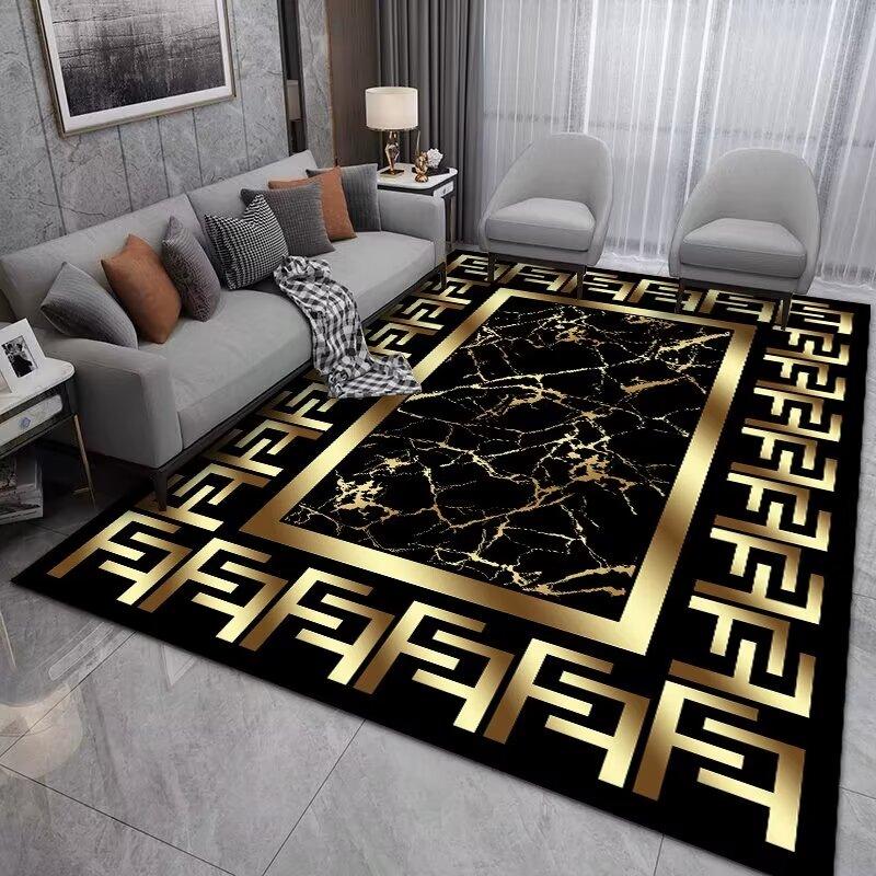 

Ковры Nordic Black Gold для гостиной, мраморный диван, ковер большой площади, входной нескользящий коврик, кухонный коридор, балкон, декоративные ковры 80*120cm