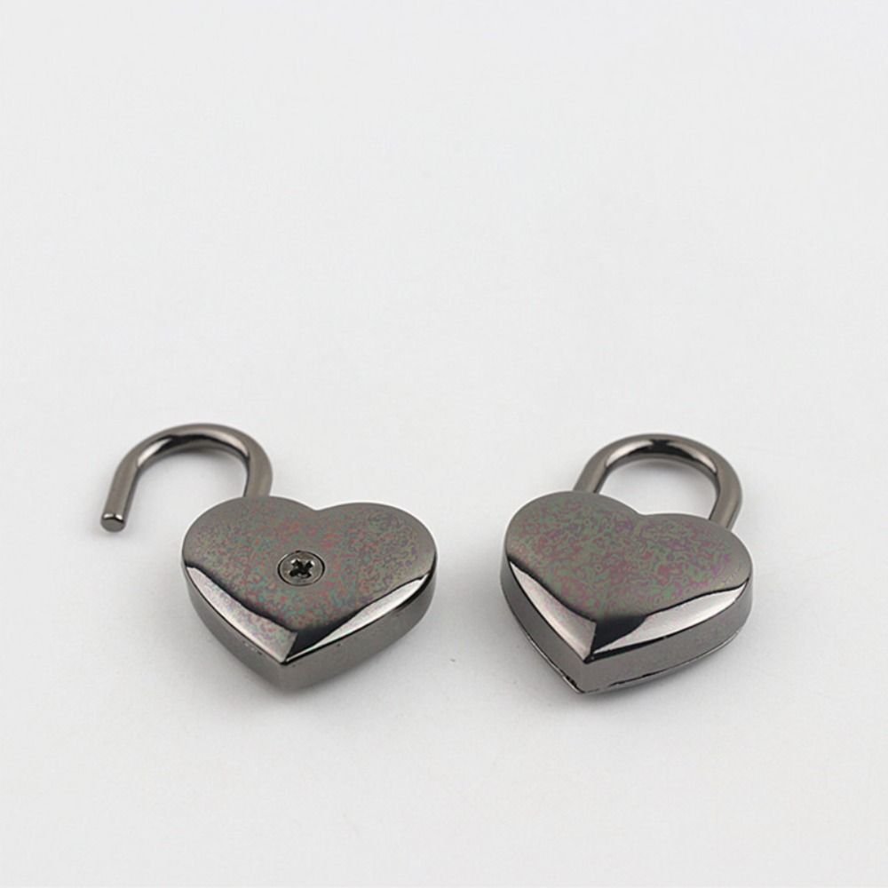 Vintage Metal With Key Suitcase Diary Book Heart Shape Luggage Box Key Lock Mini Padlock