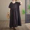Rochie de vară maxi lungă, din bumbac, vintage, florală, cu mânecă scurtă, mărimi mari, casual, lejeră, pentru femei