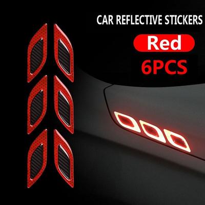 6 Teile/satz Auto Reflektierende Streifen Carbon Faser Auto Aufkleber Lkw Auto Motor Anti-Scratch Sicherheit Warnung Aufkleber Auto Zubehör
