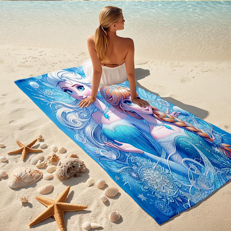 1Pc Frosty Sisters Winter Wonderland Beach Towel, Quick Dry, Multi-Use for Beach Pool Gym Yoga Home Travel, Christmas, Halloween, Xmas Gift M928412
