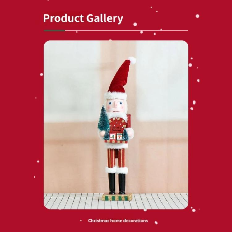 Wood Nutcrackers 38CM Christmas Tree Advents Calendar Hand Painted Seasonal Decoration Ideal For Gifting