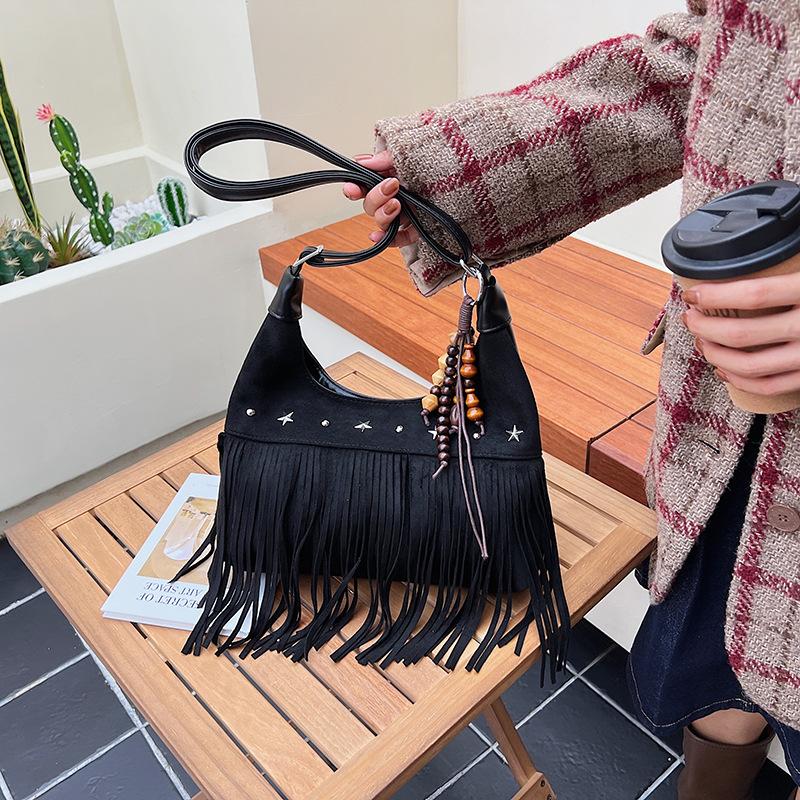 Fashionable and Trendy Retro Fringed Bag, Casual and Stylish Single-shoulder Crossbody Bag