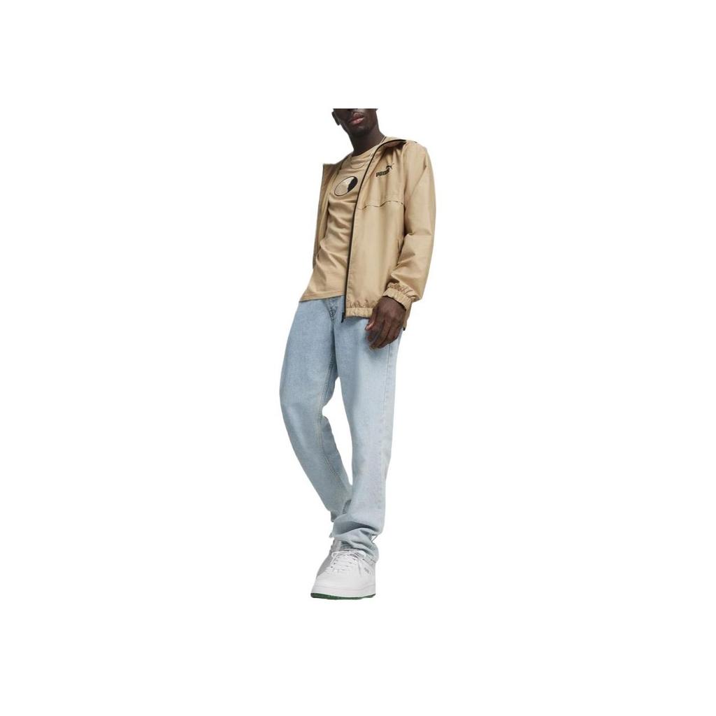 Puma Essentials Solid Comfortable Soft Windbreaker Jacket Men Jacket Khaki 847484-83