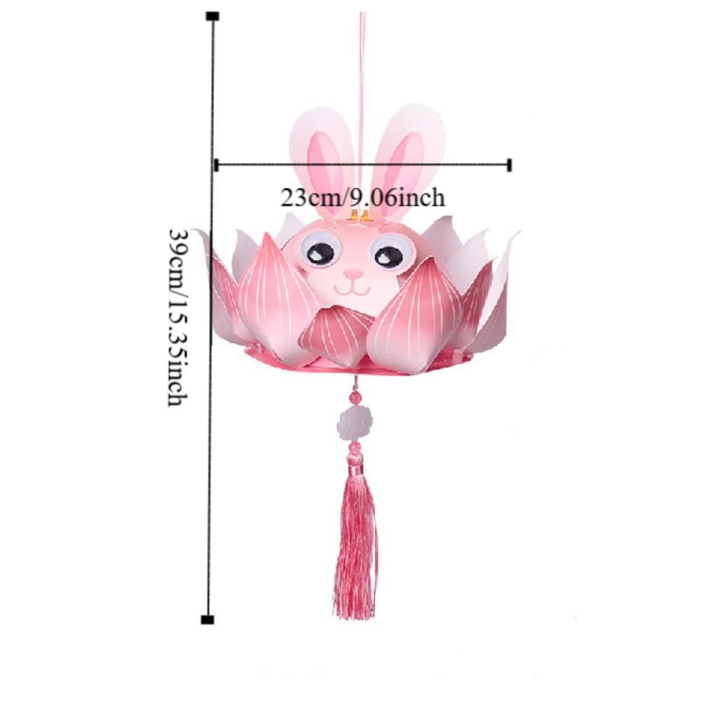 Handmade Mid-Autumn Festival Lantern DIY Glowing Light-Up Bunny Lantern  Hanfu Accessories