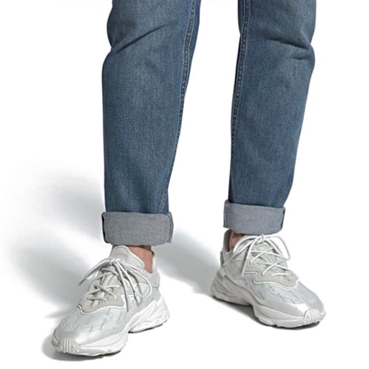 Adidas Originals Ozweego Nylon Casual Versatile Shock Absorbing Low Top Lifestyle Sneakers Unisex Sneakers White Green FV1806