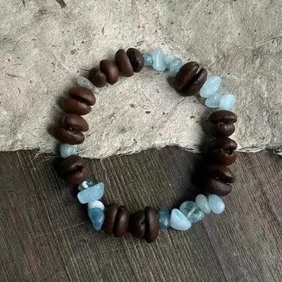Handmade Sea Salt Cheese Coffee Bean Stone Beaded Bracelet