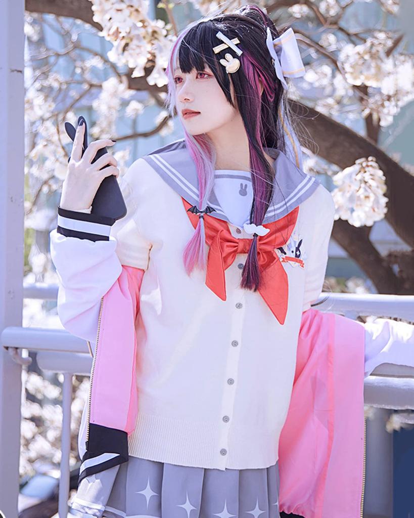 [Milky Time] Nijisanji Yami Rena Cosplay Virtual Halloween VTuber JK Uniform