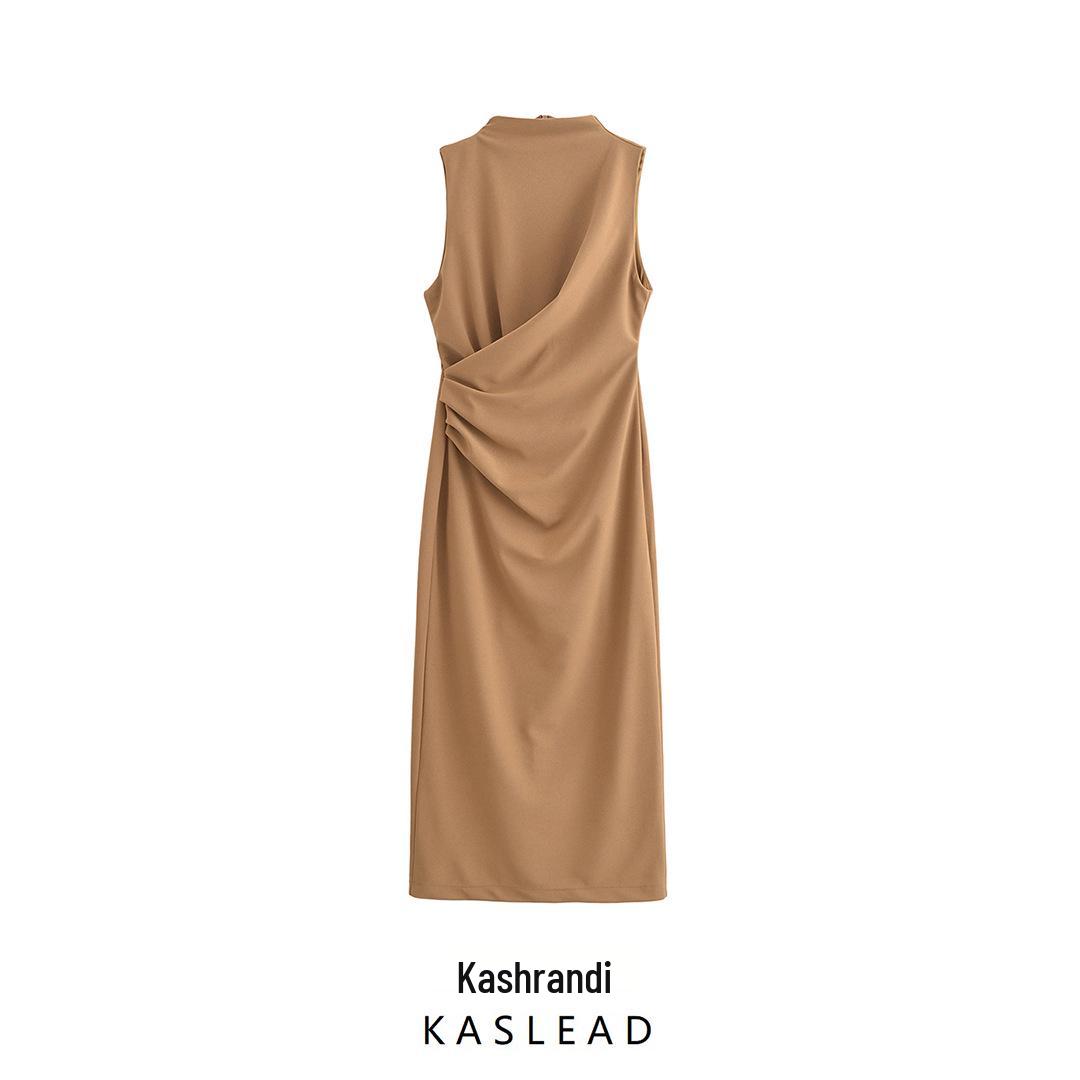 

2025 Spring Women s European & American Style Pleated Midi Dress Large
