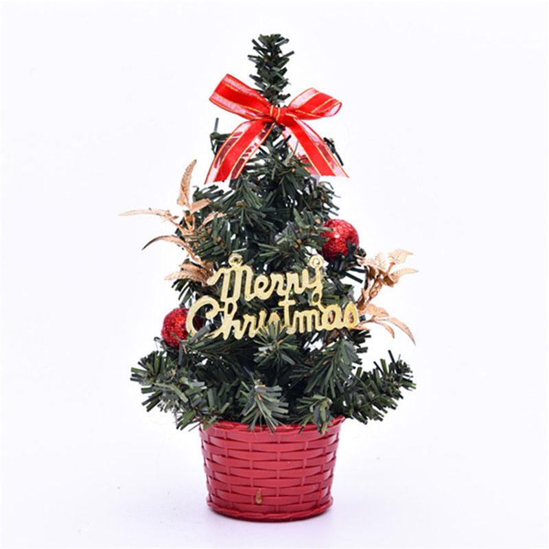 

Useful Accessories Practical Christmas Tree ornament Festival Mini Portable 20cm Artificial Desk Miniature PVC