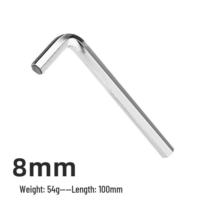 M6 Nickel-Plated Metric Inner Hex Wrench Set, 2.5-8mm L- and 7-Shaped Tools