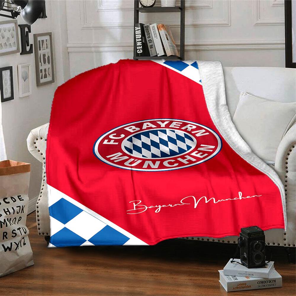 Bayern Munich Emblem Blanket Soft Warm Cozy Suitable for Office Bedding Couch Four Seasons Universal Playful Design Gift for Travel Home Birthdays