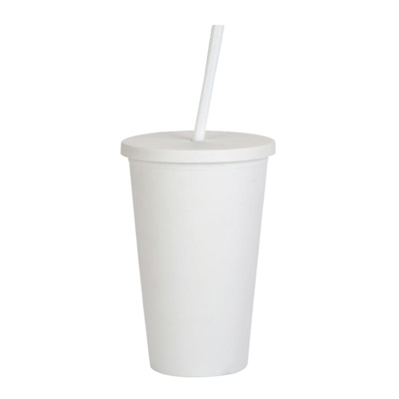 Bonbonfarbenes doppelwandiges Plastik-Trinkbecher 16oz Trinkbecher Schlichter Plastik-Mattbecher