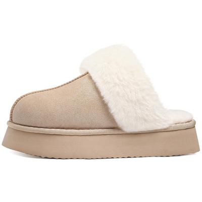 Fashion Shevalues Warm Fuzzy House Slippers For Women Fashion Fluffy Thick Sole Cotton Shoes High Quality Winter Fur Plush Women Slipper