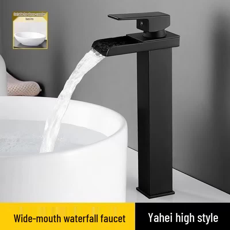 Handun Black Wide-Mouth Basin Faucet
