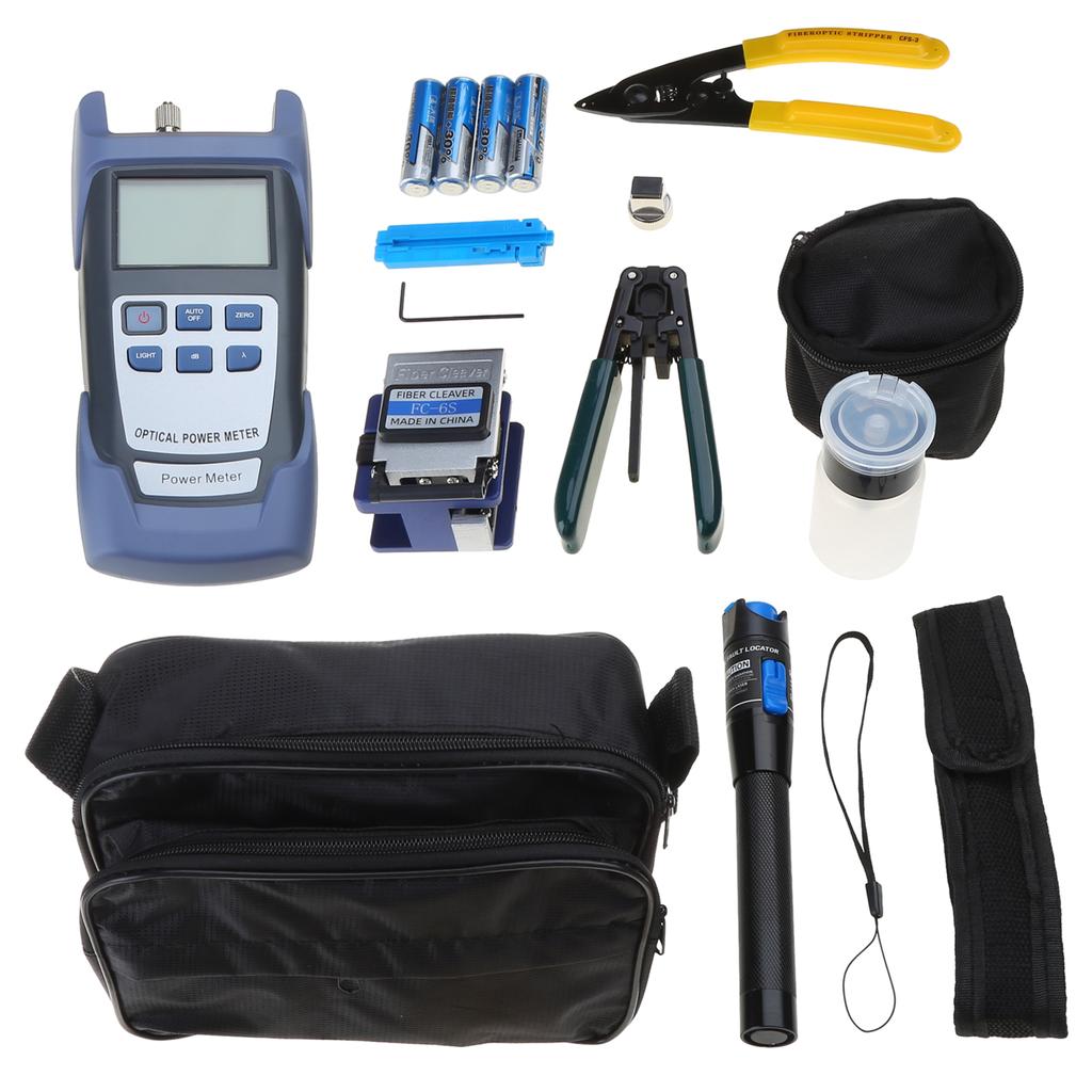 FTTH Optical Fiber Tool Kits Practical Fiber Cold Connection Tool FC-6S Fiber Cleaver Optical Power Meter Bag Hand Tools